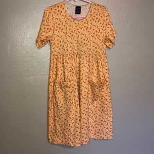 Girls Orange with Red Flowers